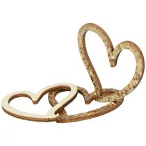 Prodotto Decorazione a cuore decorazione sparsa cuori decorazione da tavola in legno oro 5 cm 48 pz