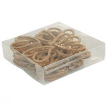 Prodotto Decorazione a cuore decorazione sparsa cuori decorazione da tavola in legno oro 5 cm 48 pz