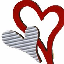 Prodotto Tappi a forma di cuore in legno rosso, bianco 38 cm 12 pz