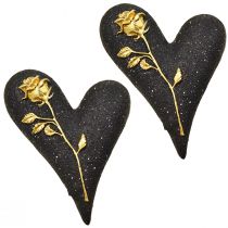 Cuore con gioielli tombali in oro nero rosa 14×10×3 cm 2 pezzi