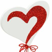 Prodotto Cuore su bastoncino cuore decorativo rosso e bianco plug decorativo San Valentino 16 pezzi