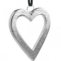 Prodotto Cuore da appendere, decorazione in metallo, Natale, decorazione matrimonio argento 11×11cm