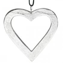 Prodotto Cuore da appendere, decorazione in metallo, Natale, decorazione matrimonio argento 11×11cm