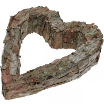 Deco cuore aperto corteccia di pino decorazione autunnale tomba decorazione 30 × 24 cm