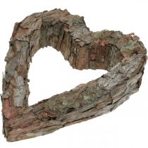 Deco cuore aperto corteccia di pino decorazione autunnale decorazione tomba 30×24cm