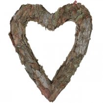 Prodotto Cuore decorativo, corteccia di pino aperta, decorazione autunnale, decorazione per tombe, decorazione da tavolo, set di piante 30×24cm