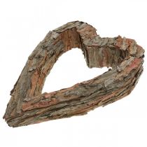 Deco cuore legno corteccia di pino 40 × 32 cm