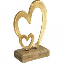 Decorazione da tavola con cuori in metallo Decorazione di nozze di San Valentino Dorata naturale H19cm