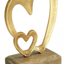 Decorazione da tavola con cuori in metallo Decorazione di nozze di San Valentino Dorata naturale H19cm