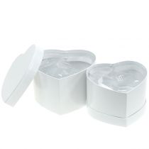 Fioriera Herzbox bianco 14 / 16cm 2 pezzi