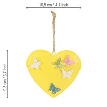 Prodotto Ciondoli decorativi a forma di cuore con farfalle per decorazioni primaverili, 10,5 cm, 3 pezzi