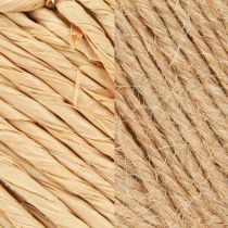 Prodotto Cuori per decorazione da appendere in canapa e rafia naturale H10,5cm 8 pezzi
