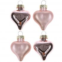 Prodotto Decorazione per albero cuore rosa in vetro 3 cm 20 pz