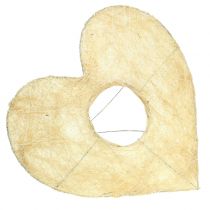 Polsino cuore in sisal sbiancato 25 cm 6 pezzi