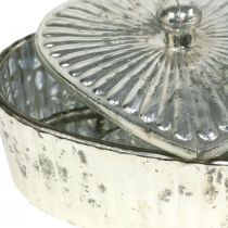 Prodotto Vaso cuore con coperchio vaso vetro cuore champagne 15.5×15×10cm