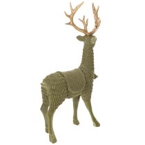 Prodotto Statuetta decorativa di cervo in piedi, con corna floccate, 31 cm
