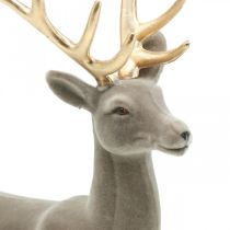 Prodotto Decorativo cervo figura decorativa renna decorativa floccata grigio H46cm
