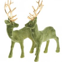 Prodotto Deco decorazione cervo figura deco renna verde H20cm 2 pezzi
