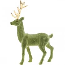 Prodotto Decorativo cervo figura decorativa renna decorativa floccata verde H37cm