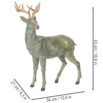 Prodotto Statuetta di cervo, decorativa, in piedi, dettagliata, 43 cm