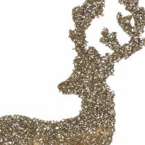 Prodotto Plug decorativo cervo glitter oro assortiti 8/10cm 18 pz