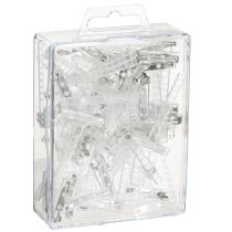 Prodotto Spille da matrimonio trasparenti/argento 5 cm 50 pezzi