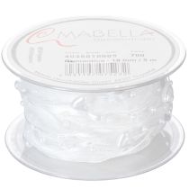 Prodotto Nastro in organza bianco per decorazioni nuziali, 10 mm x 5 m, con cuori e perle