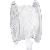 Prodotto Nastro in organza bianco per decorazioni nuziali, 10 mm x 5 m, con cuori e perle