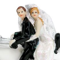Figura di sposi sposi su moto 9 cm