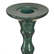 Prodotto Portacandele alto in metallo aspetto ceramica verde H49 cm