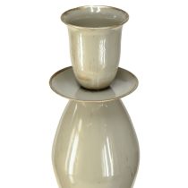 Prodotto Portacandele alto in metallo grigio oro, portacandele da 51 cm