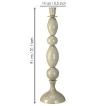 Prodotto Portacandele alto in metallo grigio oro, portacandele da 51 cm