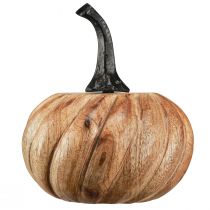 Prodotto Zucca in legno con manico in metallo nero naturale Ø12cm H13cm