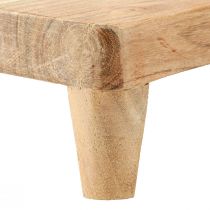 Prodotto Vassoio in legno con piedini piedistallo da tavolo naturale 45x20x7,5cm