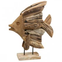 Prodotto Pesce decorativo in legno grande, pesce decorativo in piedi H50cm