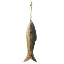 Decorazione pesce in legno grande, ciondolo pesce in legno 29,5 cm