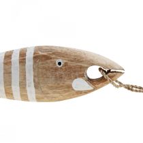Decorazione pesce in legno ciondolo pesce marittimo legno 28,5 cm