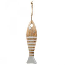 Decorazione pesce in legno ciondolo pesce marittimo legno 28,5 cm