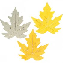Cospargere la decorazione autunnale, foglie d&#39;acero, foglie autunnali dorate, arancioni, gialle 4cm 72p