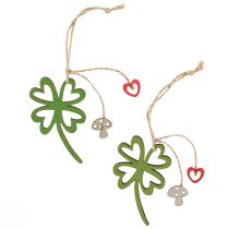 Prodotto Ciondolo in legno Capodanno quadrifoglio colorato 5x0,5x8cm 12 pz