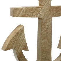 Ancora da Appendere Appendiabiti Nautico in Legno di Mango Naturale H24.5cm
