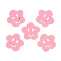 Fiore in legno con faccia Rosa 2,5 cm 48 pezzi