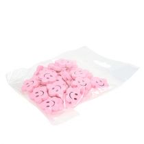 Prodotto Fiore in legno con faccia rosa 2,5 cm 48 pz