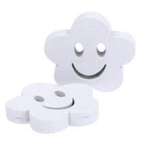 Prodotto Fiore in legno con faccia bianca 2,5 cm 48 pz