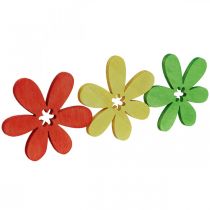 Prodotto Fiori in legno sparsi fiori decorativi legno giallo/arancio/verde Ø4cm 72 pz