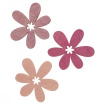 Fiori in legno decorazione sparsa fiori legno viola/viola/rosa Ø2cm 144p