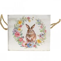 Fioriera decorativa Fioriera coniglietto bianco in legno shabby 12×14×14 cm
