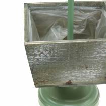 Prodotto Portavaso con piede banderuola legno naturale/verde 26x20cm H68cm