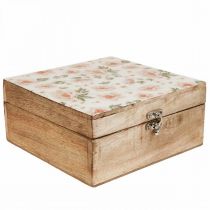 Prodotto Scatola di legno con coperchio portagioie scatola di legno 20×20×9,5cm