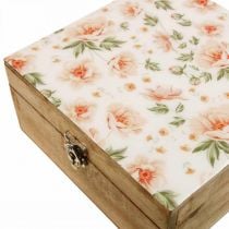 Scatola di legno con coperchio portagioie scatola di legno 20×20×9,5cm
